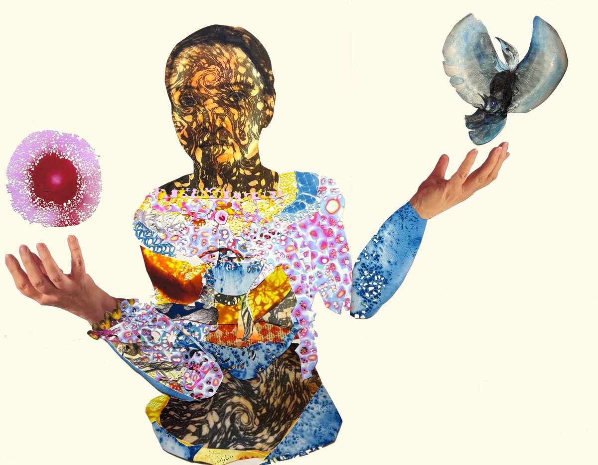  The Weight - Mixed Media Collage  30"H x 40"W