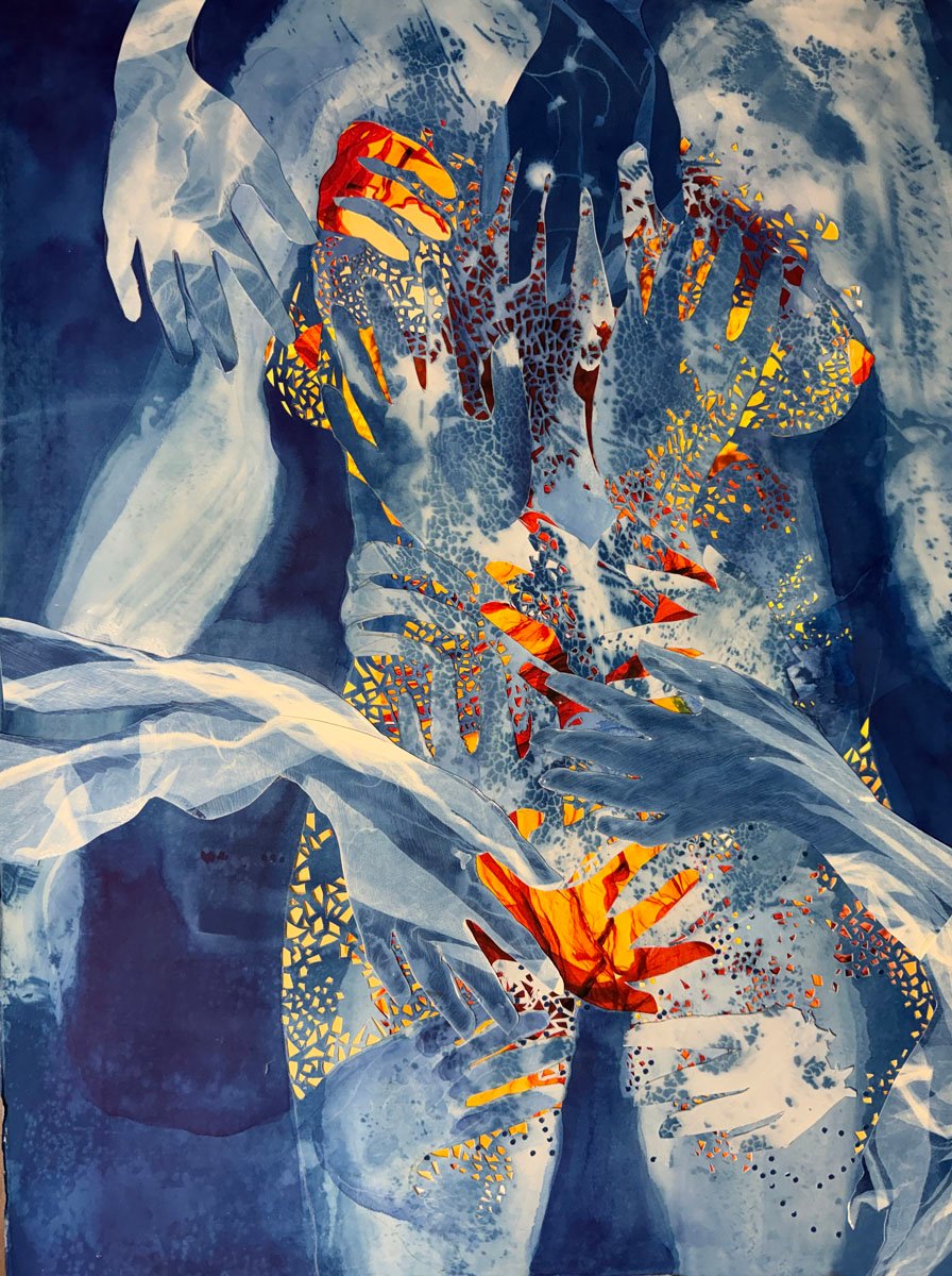 Tokoloshe - Mixed Media/Cyanotype 30"H x 22"W